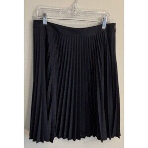 PENDLETON Wool Blend Permanently Pleated Navy Blue Skirt Women 10 A-Line Office